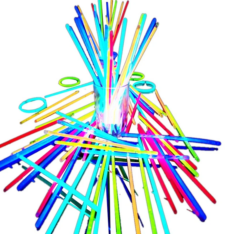 

100PCS Fluorescence Light Glow Sticks Bracelets Necklaces Neon For Wedding Party Glow Sticks
