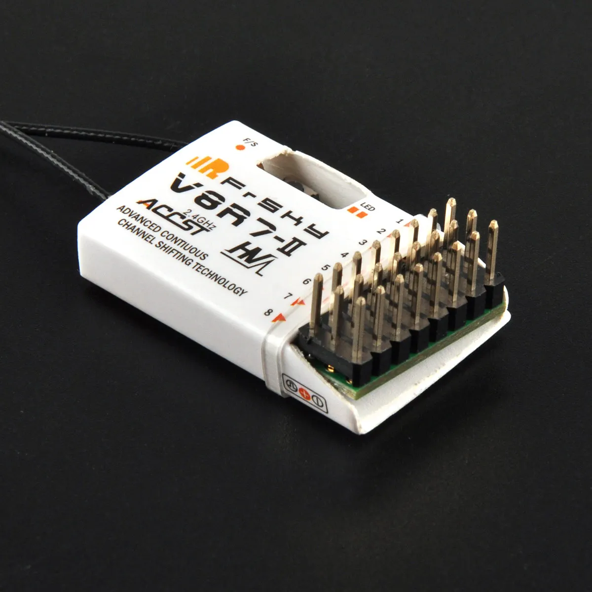 

FrSky V8R7-II HV 8 Channel High Voltage Receiver 2.4GHz ACCST For RC model.