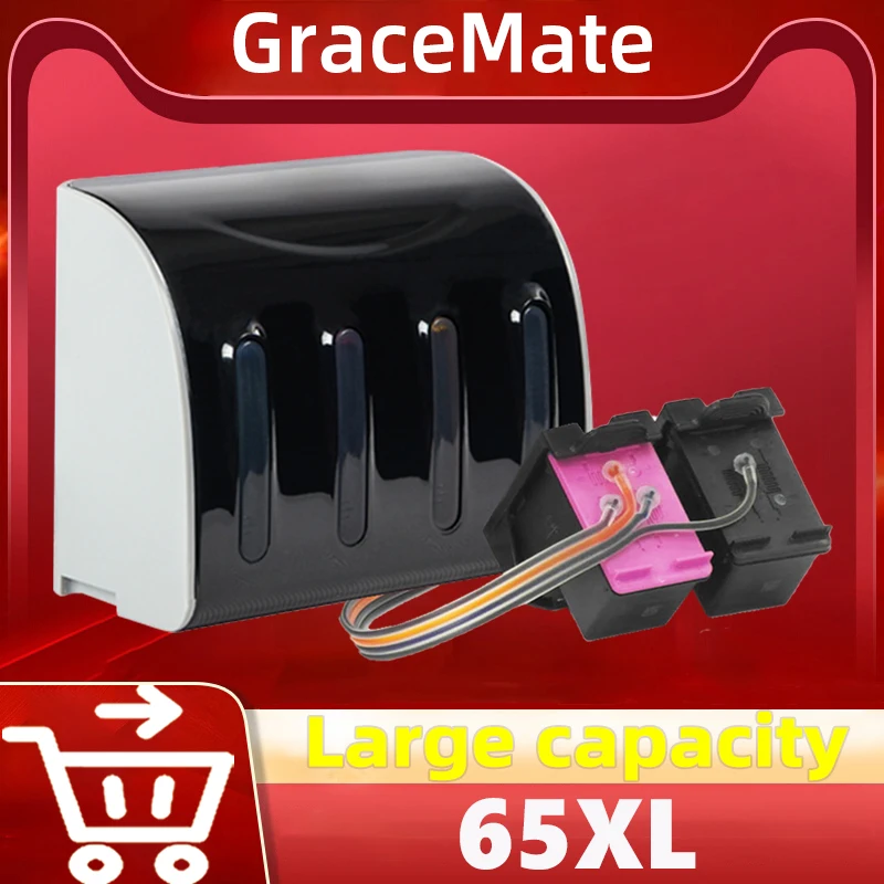 GraceMate 65XL CISS Replacement for HP 65 hp65 Ink Cartridge for HP Envy 5010 5020 5030 5032 5034 5052 5055 2622 2624 2652 2655