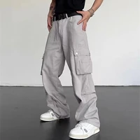 2022 new arrivals side pockets cotton casual baggy men cargo pants zipper design military male long trousers tactical clothing