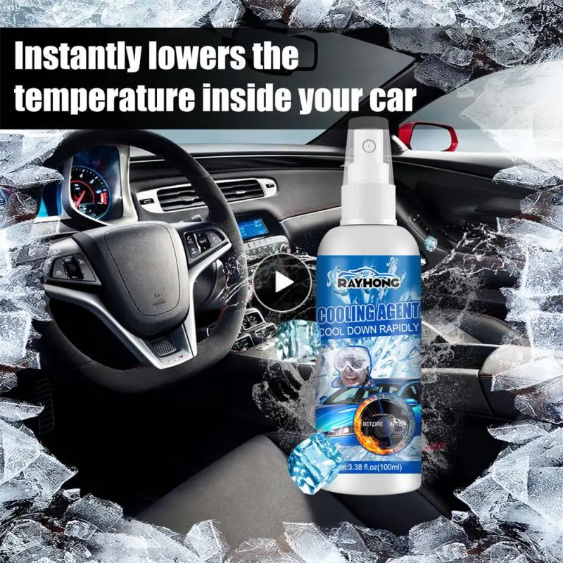 

15x4x4cm Car Freeze Spray Long-lasting Cooling Effective Auto Temperature Removal Kit Practical Multi-scene Application 100ml