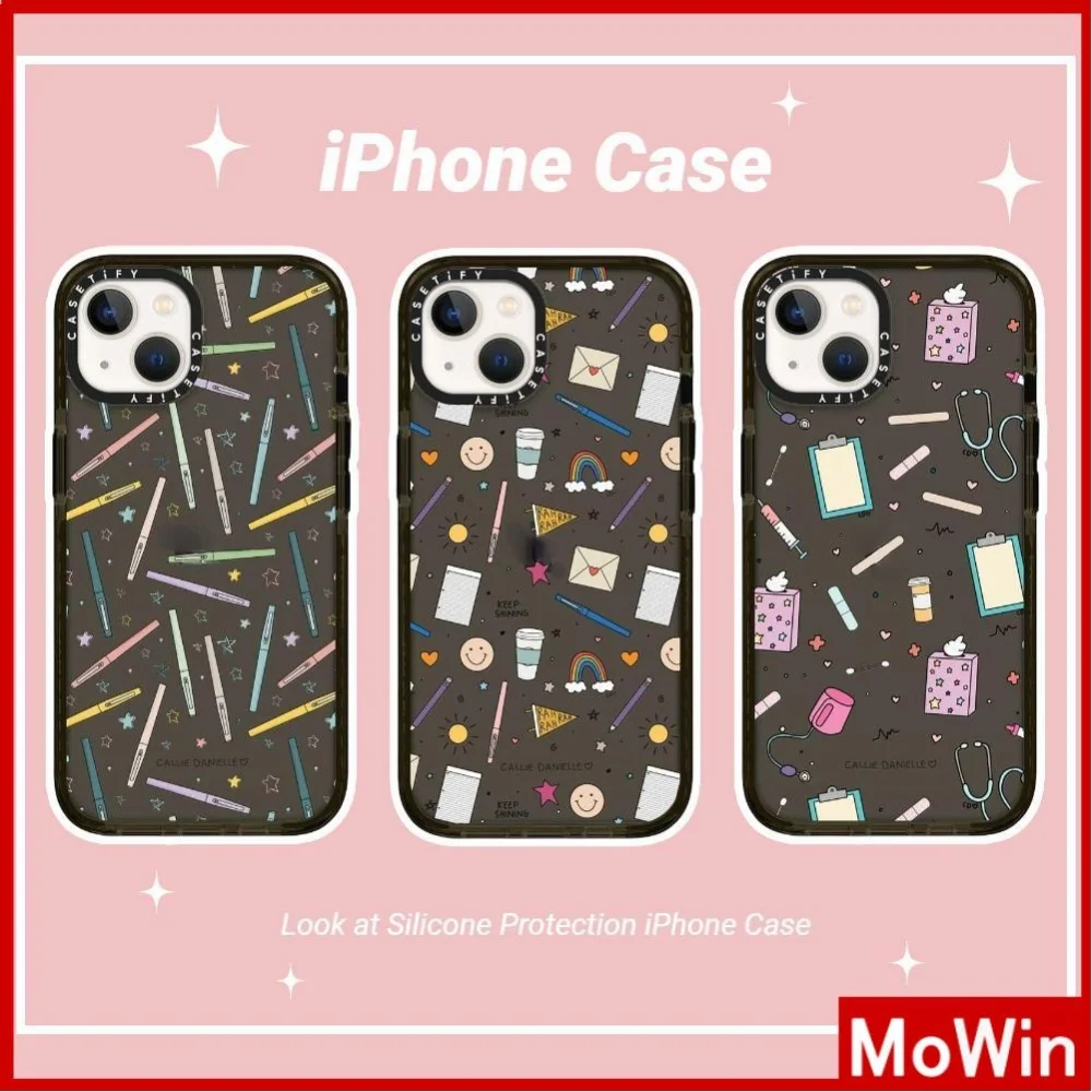 

For iPhone 13 Pro Max Case Silicone Soft Clear Case Thickened Shockproof Black Rainbow Smiley For iPhone 11/12Pro Max 7/8Plus