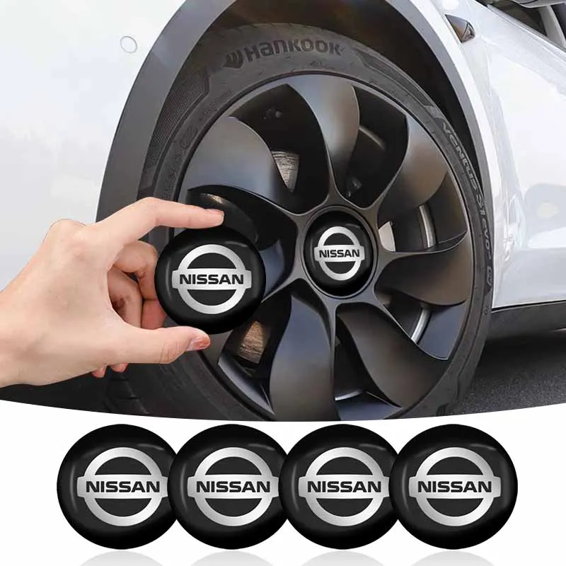 Наклейка на ступицу колеса с логотипом автомобиля, наклейка для Nissan Qashqai j10 j11 x Trail t32 t31 Tiida Juke Leaf Micra Primera NOTE, 4 шт.