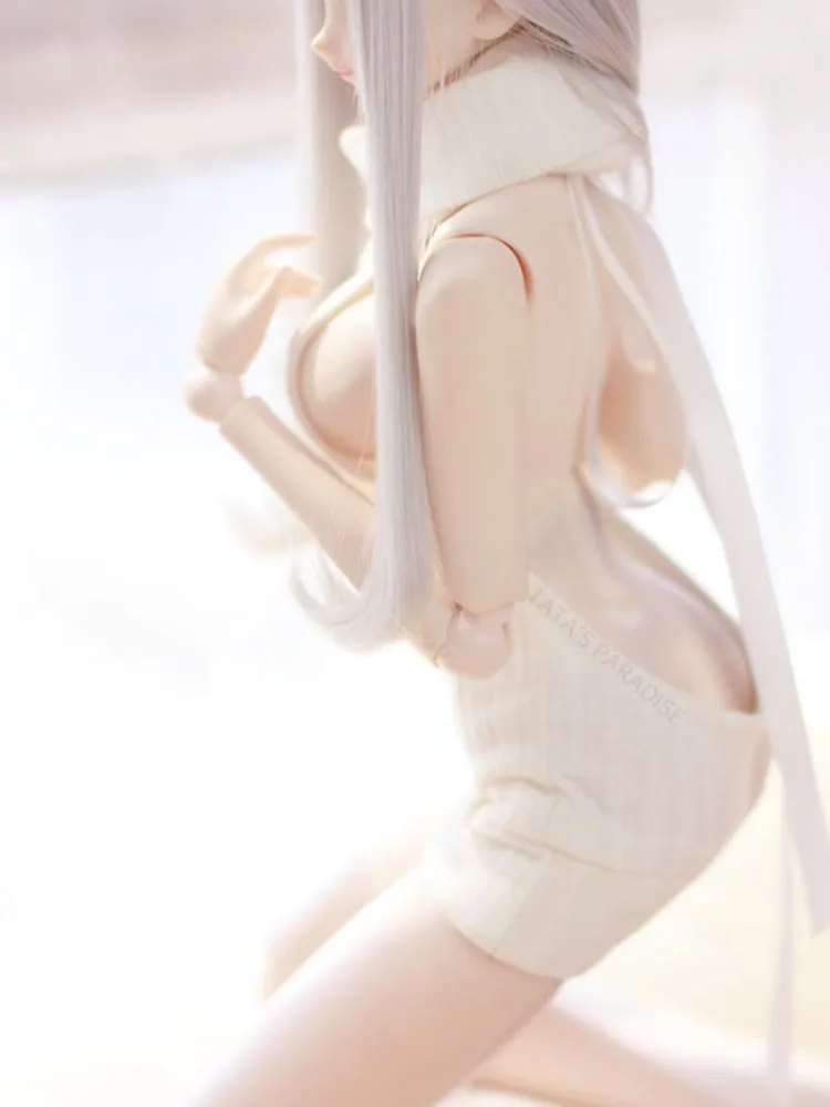 

BJD Doll Backless Clothes for 1/3 1/4 Bjd Doll Sexy Turtleneck Sweater Pullover Sleeveless Knitted Bottoming Shirt accessories