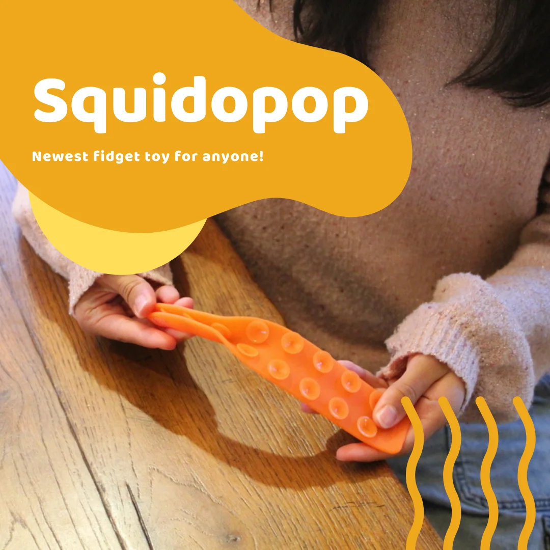 

BLUEBEE Suction Cup Square Pat Pat Silicone Sheet Squidopop Fidget Toy Children Stress Relief Squeeze Toy Antistress Soft