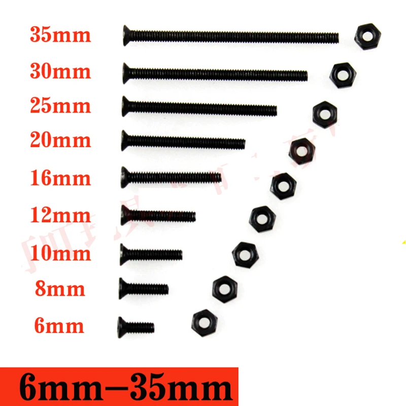 

Tamiya 4WD Accessories M2 Black Countersunk Head Screws 6-35mm Length 10 Pieces
