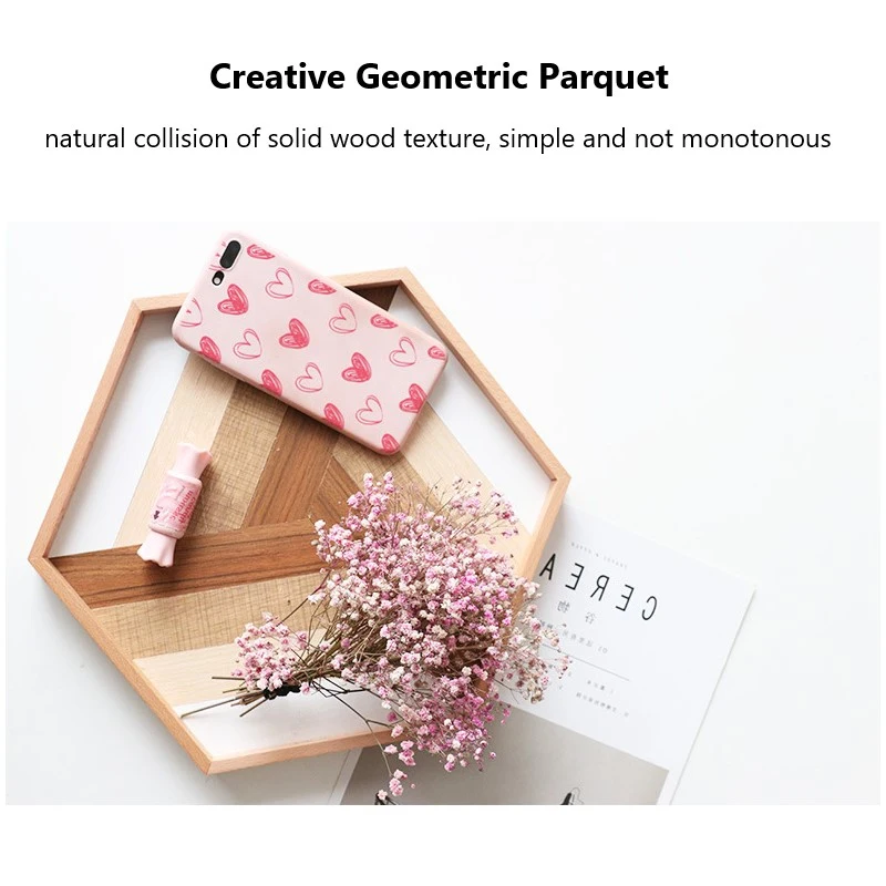 

Hexagonal Wooden Tray Nordic-Style Storage Tray Simple Geometric Tray Baking Shooting Props Wooden Tray Tableware NICE
