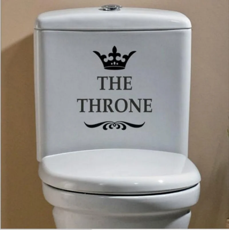 

New Creative Vinyl The Throne Funny Interesting Toilet Wall Sticker Bathroom for Home Decor Decal Poster Background Stickers