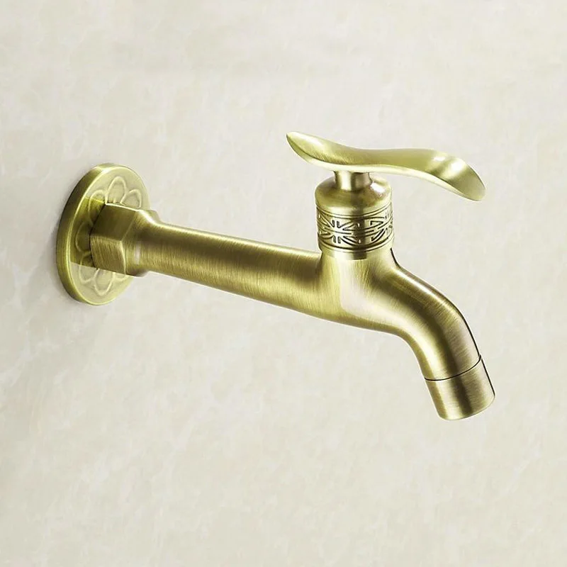 

Длинный садовый кран для использования, кран-кран, античная латунь, настенное крепление для ванной комнаты, кран для стиральной машины, кран для воды YT-5156