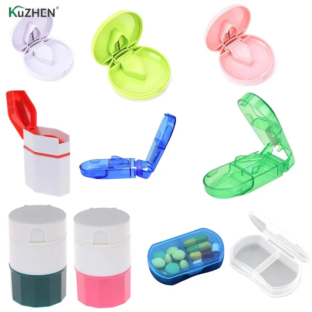 

Weekly Pill Box Storage Case Cutting Tablets Medication Pill Box Cutter Medicine Crusher Grinder Splitter Tablet Cutter Divider