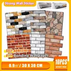 10 шт. 3D обои мраморный кирпич и самоклеящиеся настенные стикеры s водонепроницаемые DIY набор для ванной домашние стикеры ПВХ плитка панель