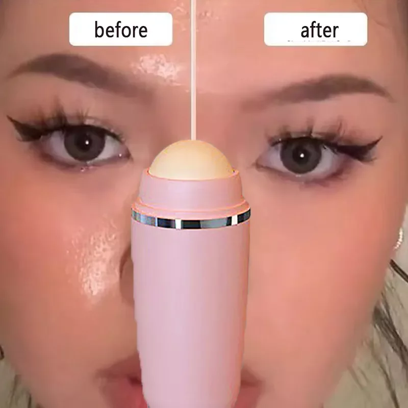 

2022NEW Oil Absorbing Roller Volcanic Stone Matte Makeup Face T-zone Oil Removing Facial Cleaning Oil Absorption Rolling Stick B