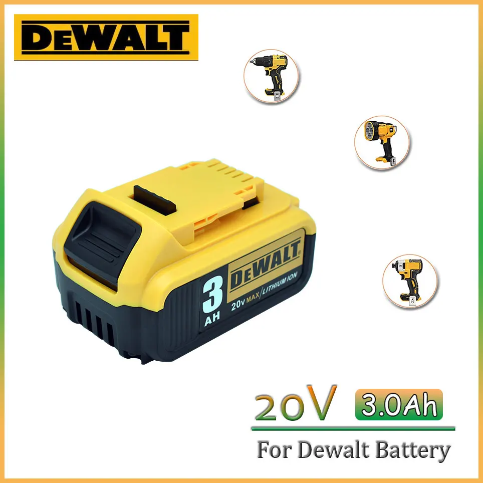 Dewalt DCB200 3000mAh 20V MAX Replacement Battery for Dewalt 20V/18V Batteries DCB184 DCB182 DCB180 DCB181 DCB182 DCB201 DCB204