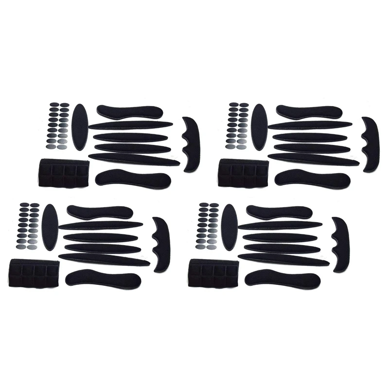 

4 Pack Universal Cycling Replacement Sponge Pads Set Helmet Cushions Kit For Bike Cycling Motorcycle Helmet,Black