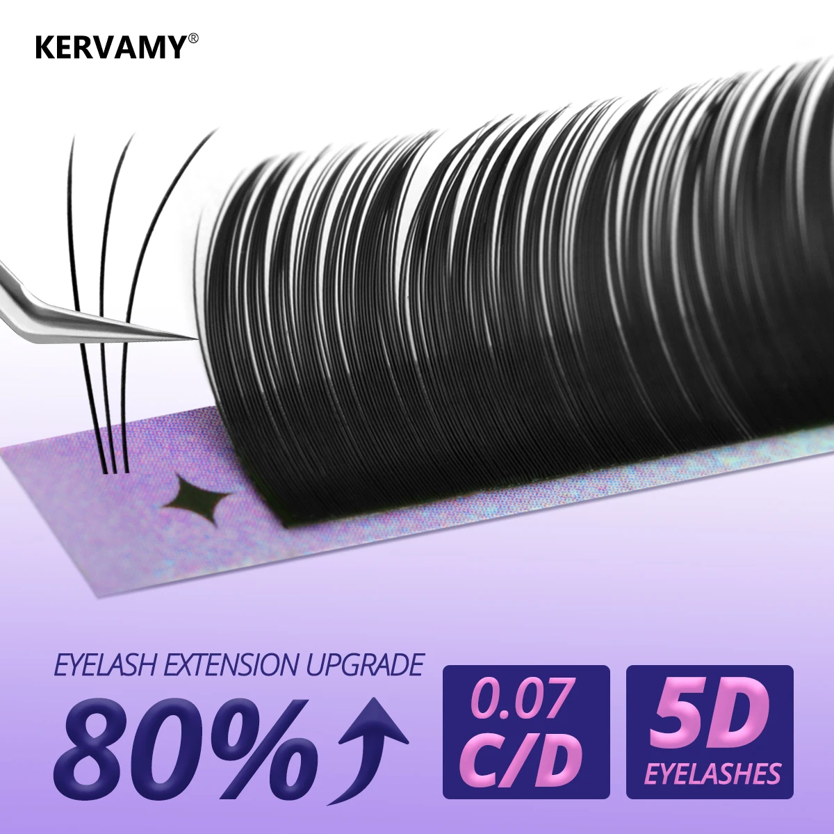 Ресницы для наращивания KERVAMY индивидуальные ресницы Премиум шелк объем и
