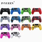 Мягкий силиконовый резиновый чехол IVYUEEN для Sony PlayStation Dualshock 4 PS4 DS4 Pro, тонкий чехол для контроллера + 2 накладки для больших пальцев
