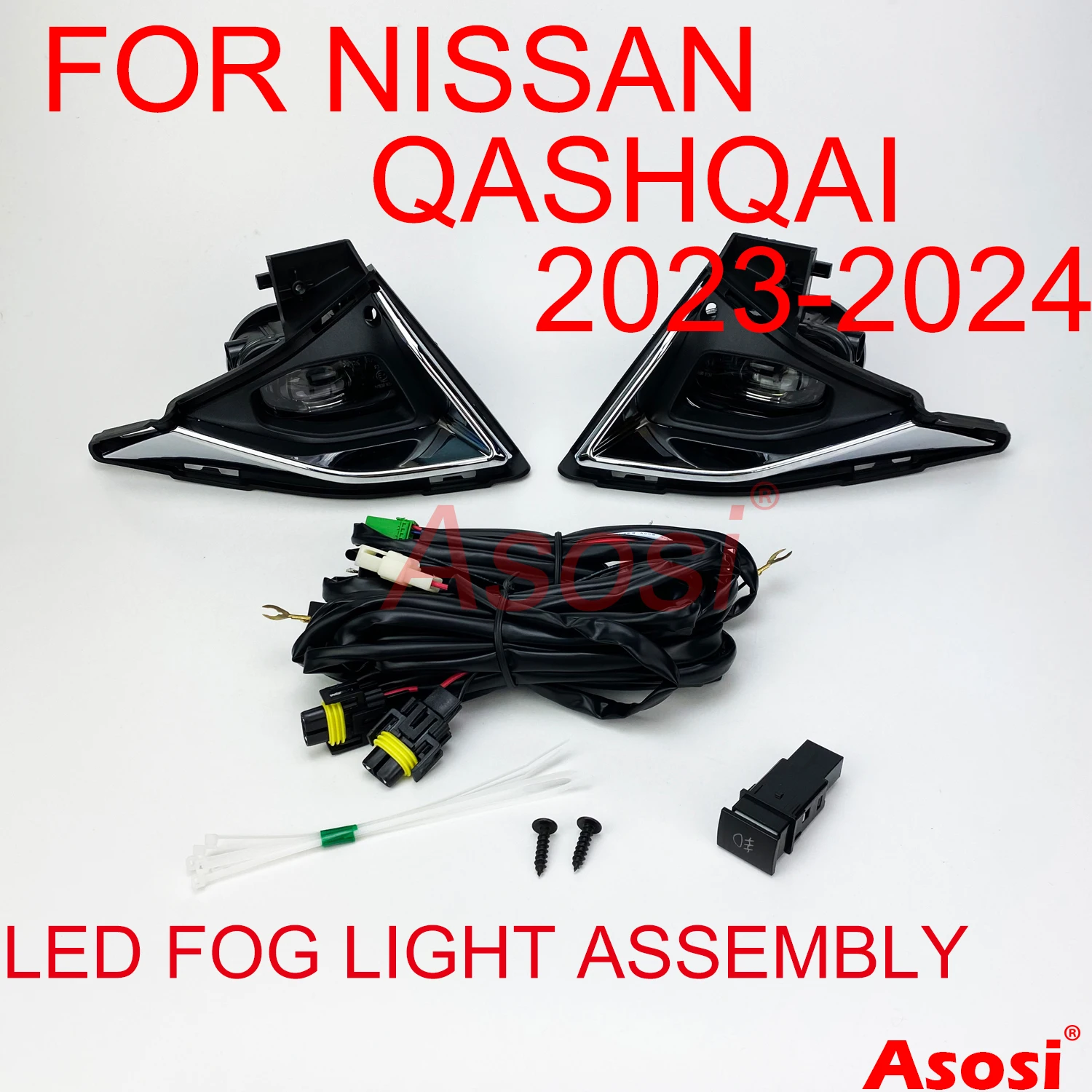 Детали для переднего бампера противотуманные фары в сборе Nissan Qashqai 2023 2024 полный