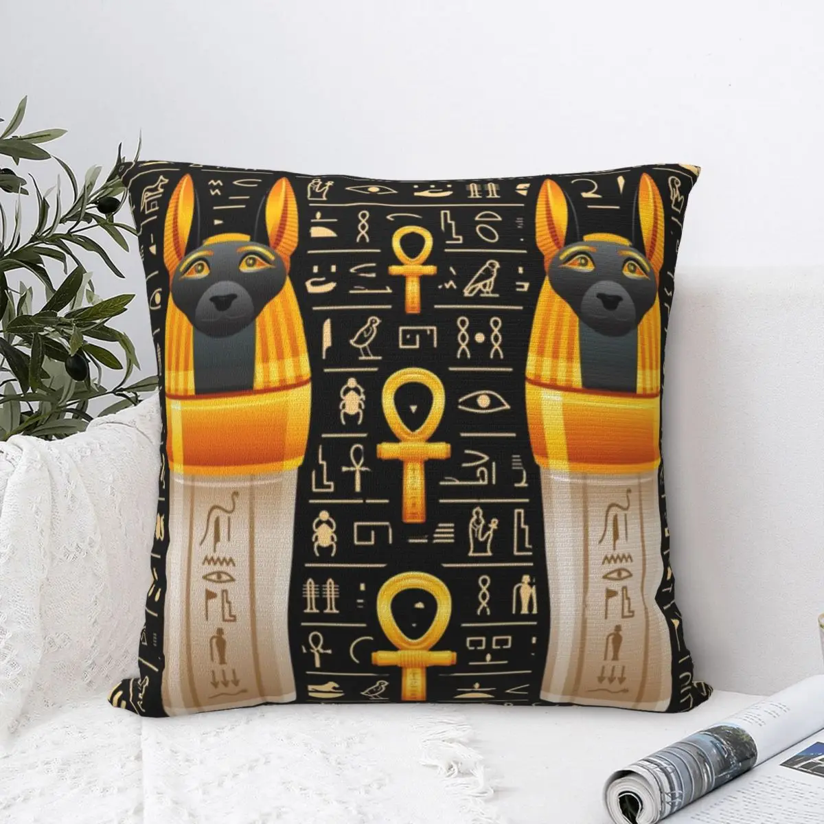 Квадратная наволочка из полиэстера древний Египетский (3) бархатная декоративная