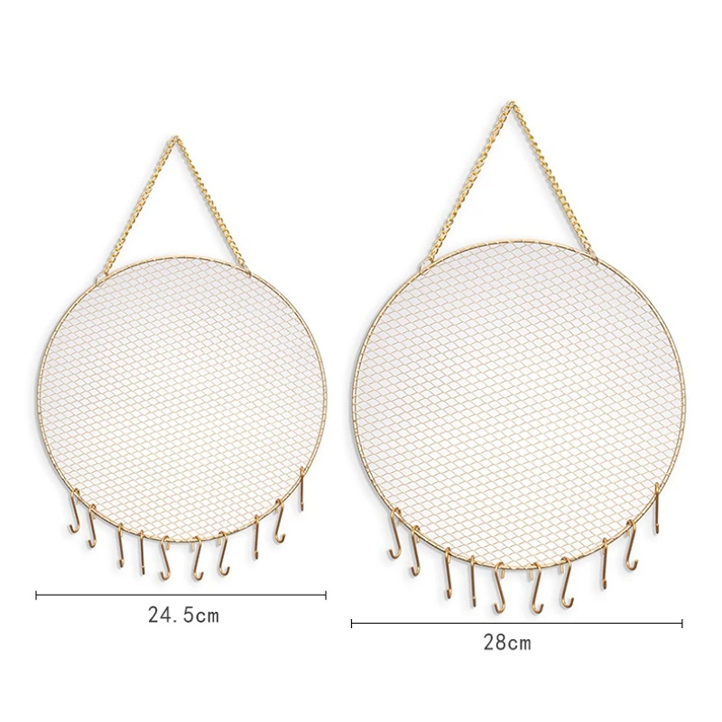 Circular Wall-mounted Jewelry Organizer Home Art Jewelry Earrings Necklace Bracelet Ring Storage Rack Jewelry Display Stand
