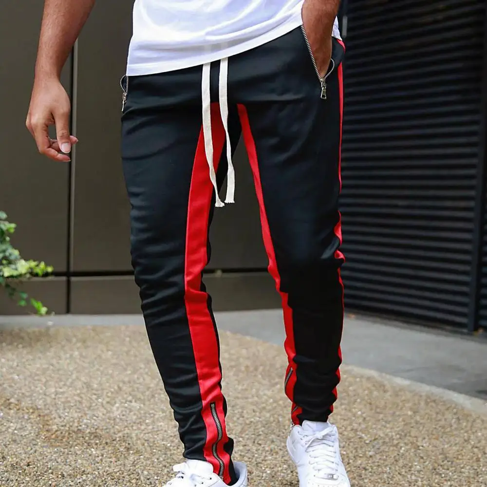

Zipper Casual Men Autumn Winter Sports Running Tight Trousers Sportswear Pants