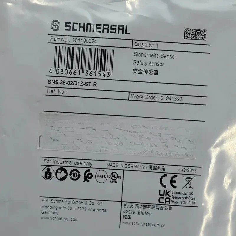 Фото Новинка 2026 года: Горячий товар Schmersal 101190024 – новый датчик безопасности BNS 36-02/01 Z-ST-R №2