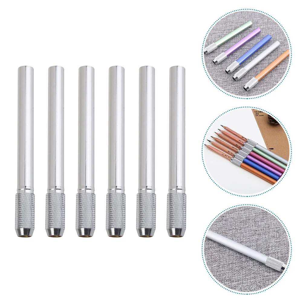 

6 Pcs Metal Stand Extender School Stationery Drawing 10.5X1X1cm Lengthener Stainless Steel Practical Student