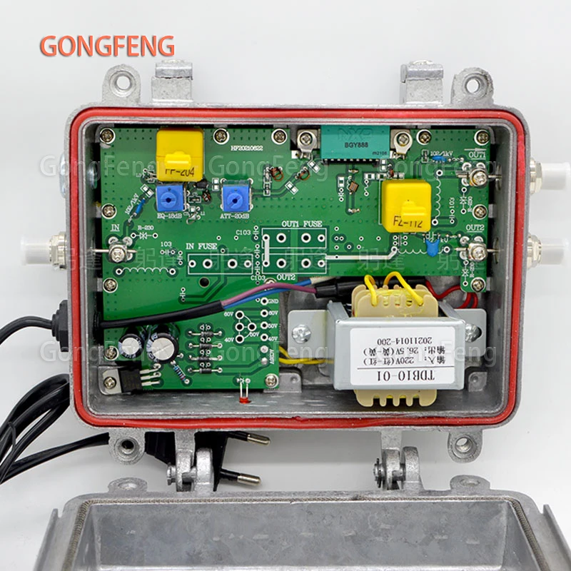 New CATV Signal Amplifier 220V/60V Unidirectional, Single Mode Home Amplifier With inch F Head EU Standard Power Supply