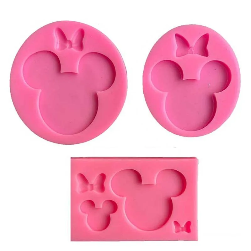 Mouse bow silicone sugar turning mold DIY chocolate biscuit 