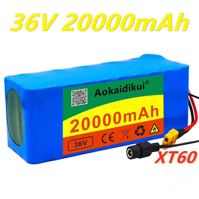 

100% Original 10S4P 36V Battery 20000mAh Battery Pack XT60 500W-1000W Battery 42V 20000mAh Ebike Electric Bike with BMS XT60