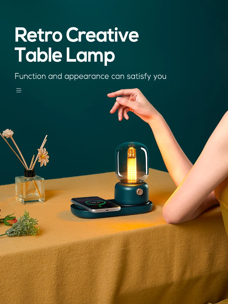 Беспроводное зарядное устройство Qi 10 Вт Настольная Ночная лампа для iPhone Xiaomi Samsung