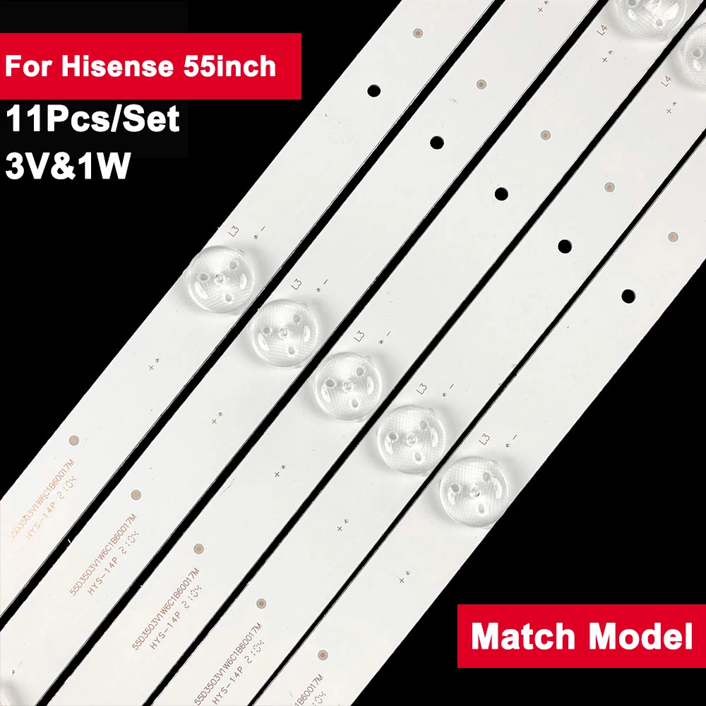 

609mm 3V Led Tv Backlight Bar For Hisense 55inch SVH550AB1 11Pcs/Set Led Repair of Tv LED55K20JD 55K321UW LEDN55K20DGP LED55EC28