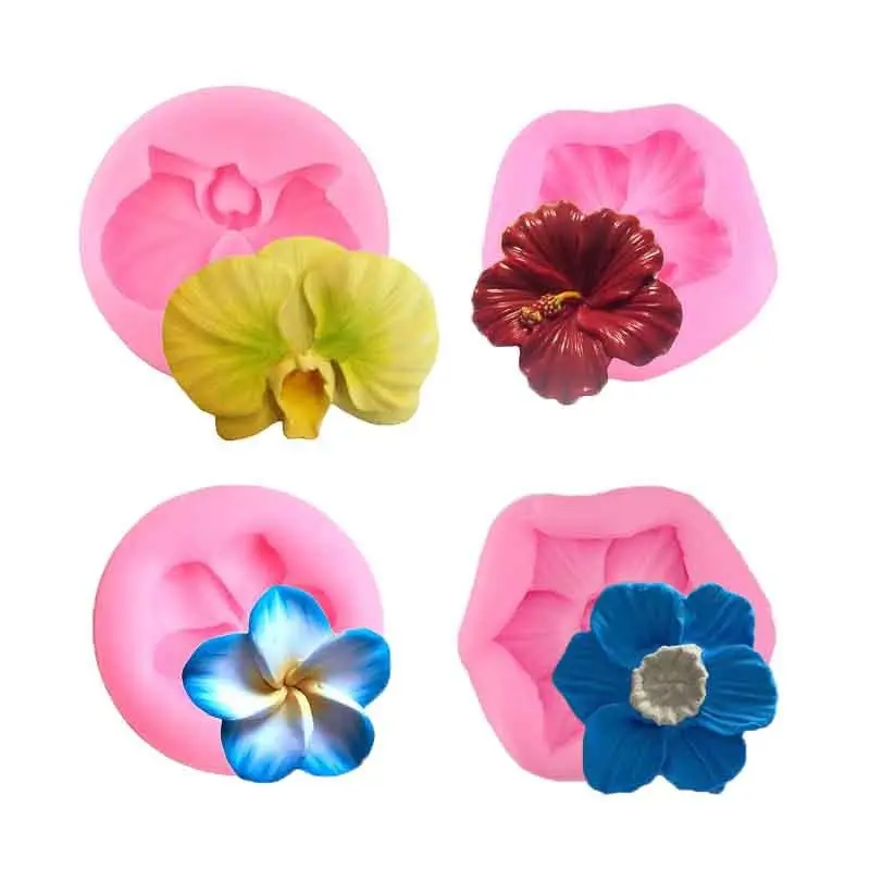 

1Pc Orchid Mold Silicone DIY Wedding Flower Cupcake Topper Fondant Cake Decorating Tool Candy Clay Chocolate Soap Resin Mold
