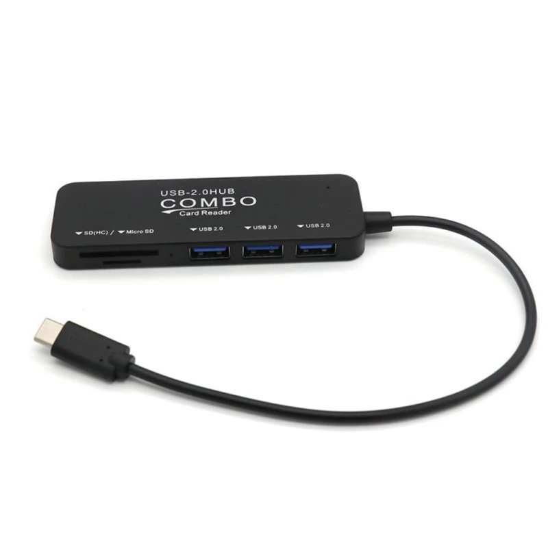 

Концентратор USB 4 в 1 Type C с кардридером Micro TF, 4 многопортовыми адаптерами для ноутбука/телефонов/планшетов