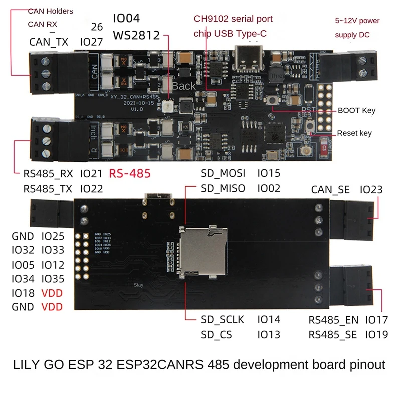T-CAN485 ESP32 CAN RS-485 поддерживает TF-карту WIFI Bluetooth беспроводной модуль управления