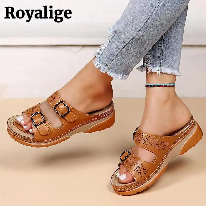 2023 Wedges Sandals Shoes for Women Casual Fashion Belt Buckle Platform  Shoes Beach Non-Slip Open Toe Slippers Fashion Footwear - купить по  выгодной цене | AliExpress