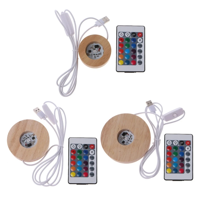 

Resin Display LED 12 Colors RGB Adjustable Light Base with Remote Control