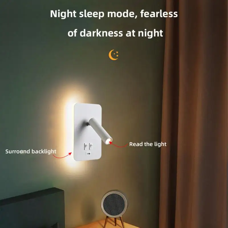 

Led Lights With Switch 220v Spotlights Adjustable Bedside Wall Lamp Reading Sconce Lamp Usb Charging Nordic Minimalist