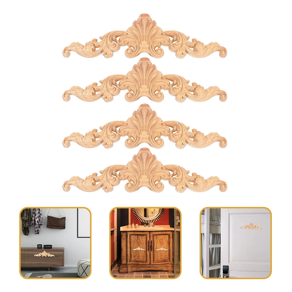 

Carved Wood Furniture Decals Carving Bed Appliques Doors DIY Material Kitchen Cabinet Decor