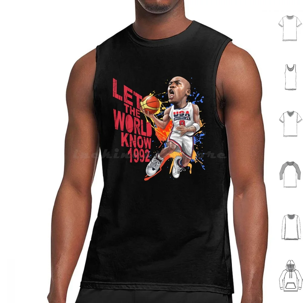 

Майка с надписью «The Goat-1992», майка без рукавов, с изображением козы, баскетбола, Майкла, США, 9, 1992, МВП, легенда, «Пусть мир», самый популярный т...