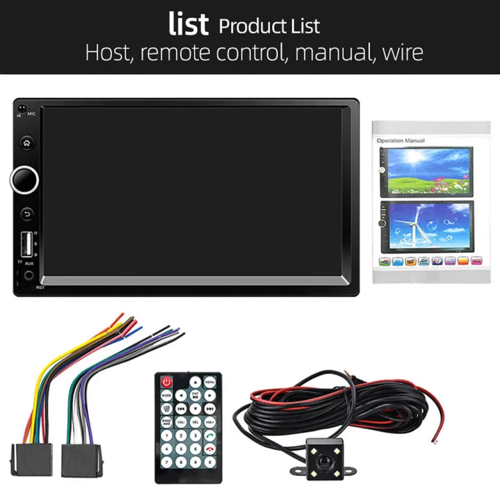

2 DIN 7 Inch Auto Carplay MirrorLink Car Radio Android Auto Stereo Receiver Bluetooth FM MP5 Player WINCE System Universal