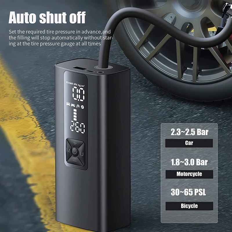 Rechargeable Tire Inflator 150psi 8000mah Cordless Electric 