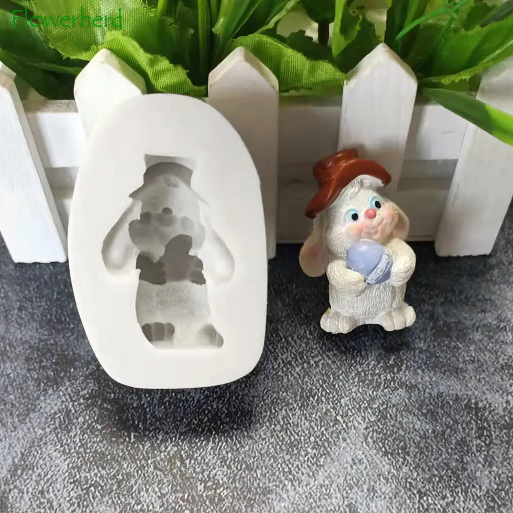 

Cartoon Rabbit Silicone Mold Baking Tools DIY Epoxy Chocolate Cake Easter Decoration Fragrance Aroma Gypsum Candle Plaster Mold