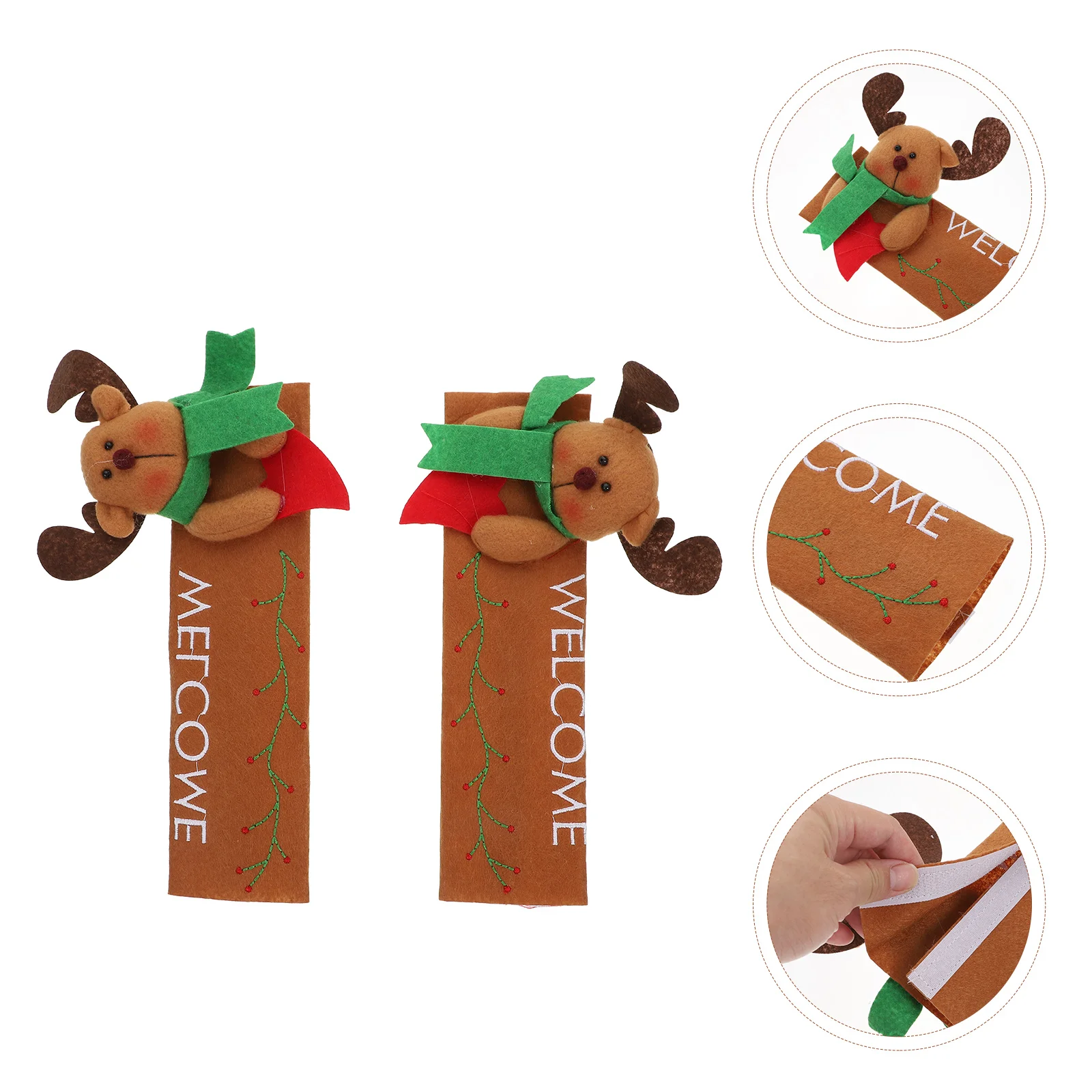 

Handle Fridge Decor Cover Door Kitchen Covers Protector Christmas Clothdishwasher Appliance Microwave Refrigerator Home Supply