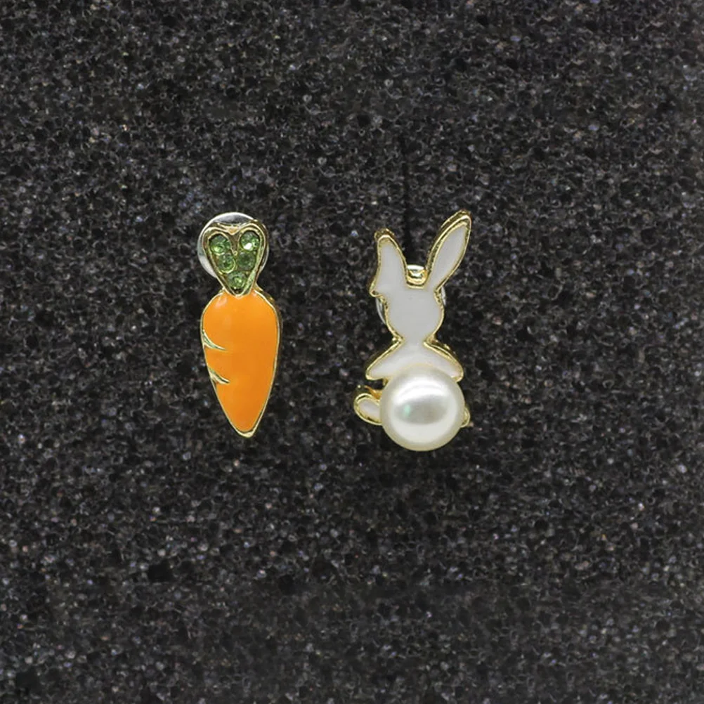 Японские и корейские серьги-морковки женские серьги-гвоздики с кроликом для