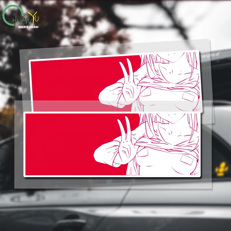 Светоотражающая аниме наклейка на заднее стекло автомобиля JDM girl
