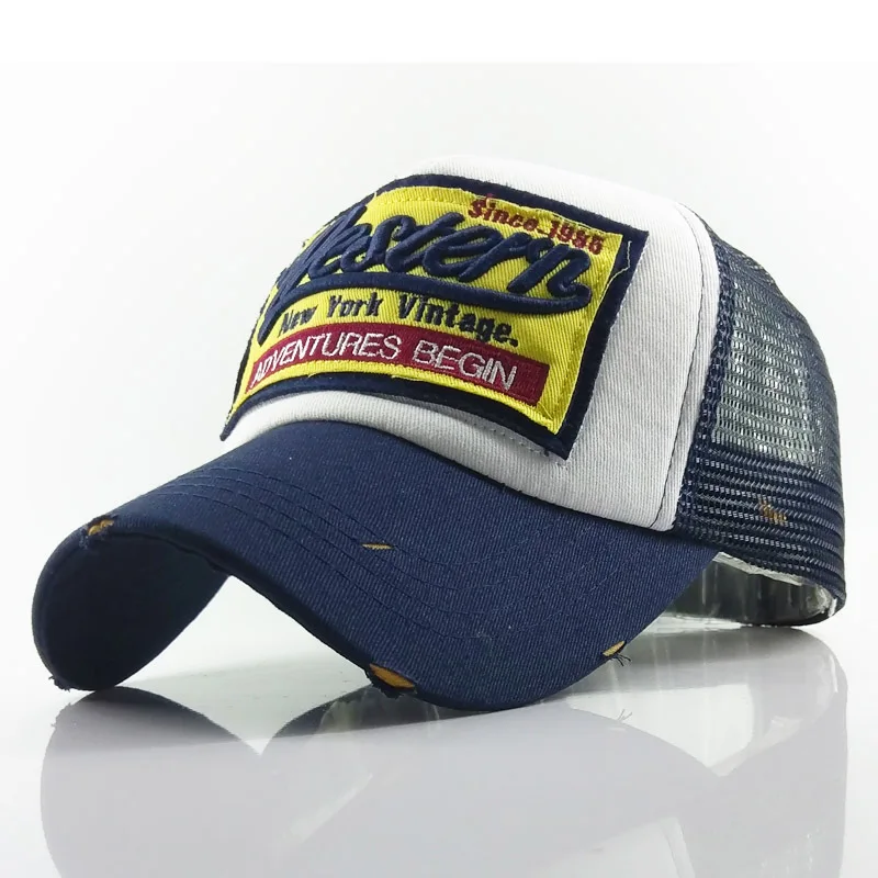 

2022 Western New York Trucker Hat Summer Breathable Mesh Baseball Cap For Men Women Fashion Washed Cotton Snapback Hip Hop Caps