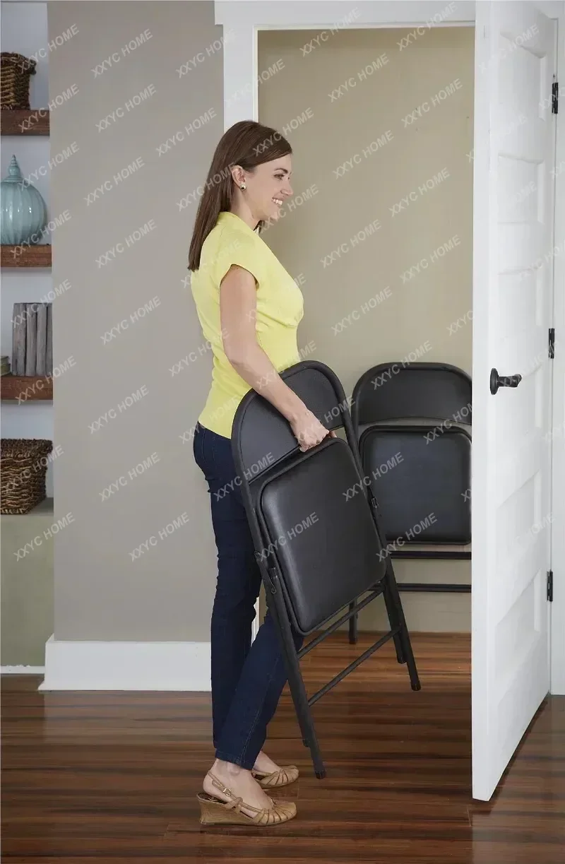 Стальной складной стул (4 шт.) черная мебель Акцент Современный обеденный стол