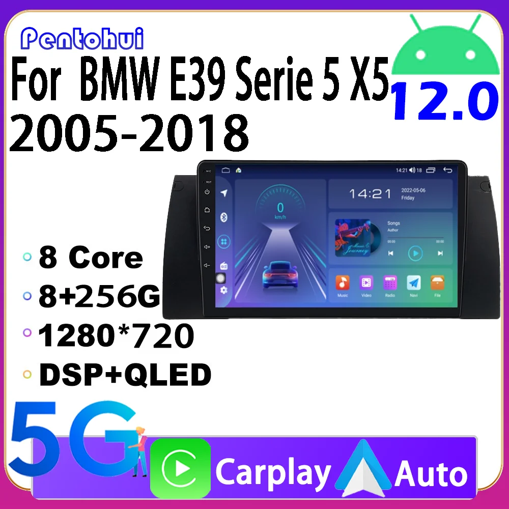

Pentohoi Android Car Radio for BMW E39 Serie 5 X5 2005-2018 Stereo Carplay Auto GPS Touch Screen DVD Multimedia Video Player car