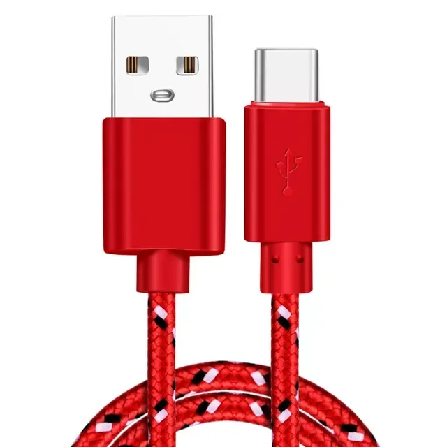 

USB Type C Nylon Fast Charging Data S10 S9 Note 9 Mobile Type-c USB-C Cables