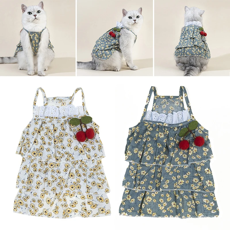 

Pet Floral Skirt Dog Cherry Skirt Pet Cake Skirt Pet Skirt Pet Princess Skirt Universal Fresh Sweet Floral Cozy